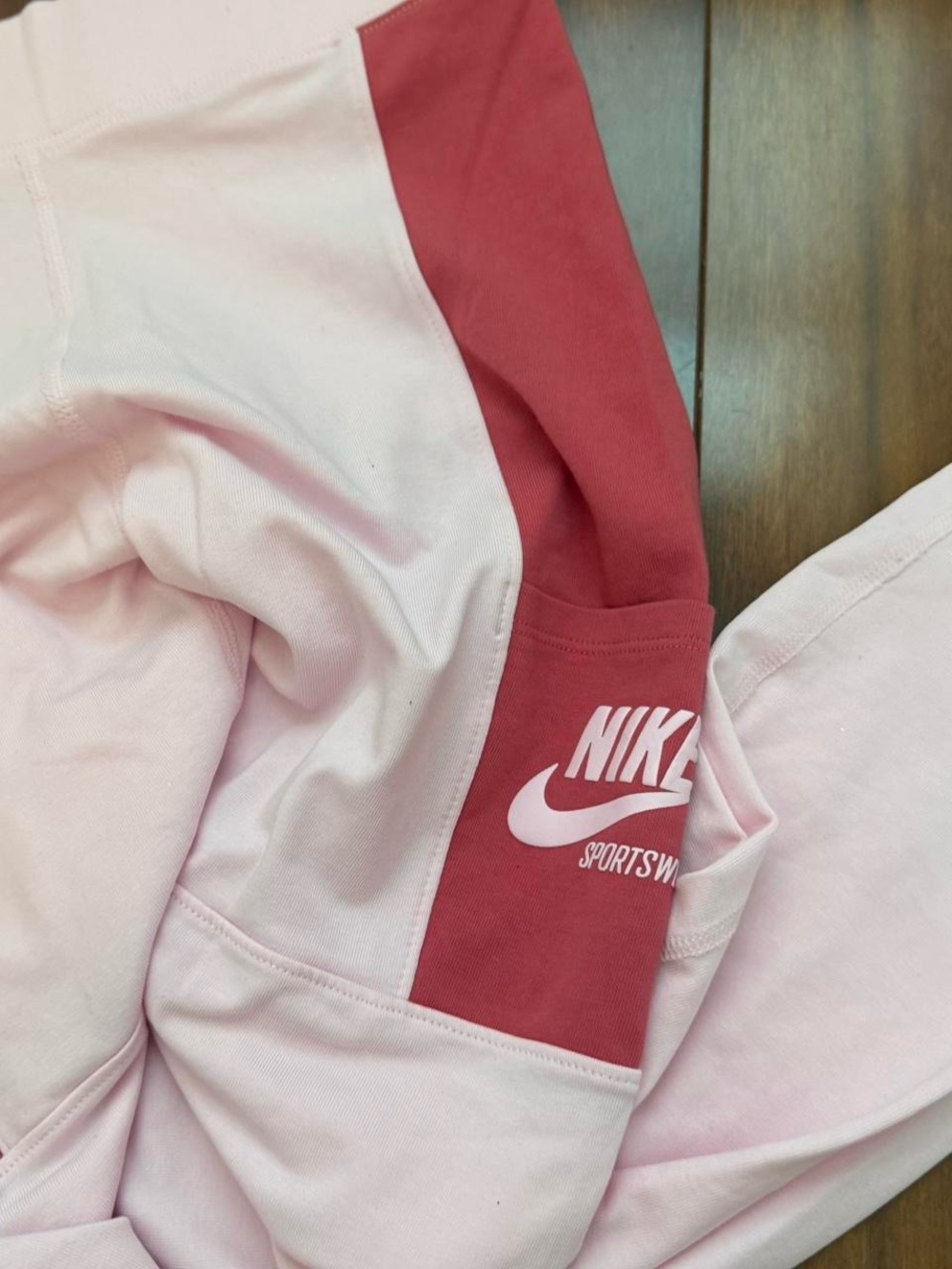 Nike Pink and Red Paneled Joggers